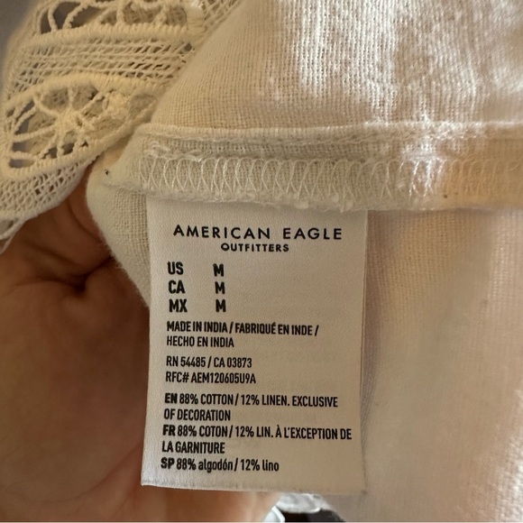 🌟3/$20🌟 American Eagle Oversized Resort Shirt White Size Medium - Picture 6 of 8